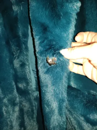 Chaquetón pelo sintético verde mujer