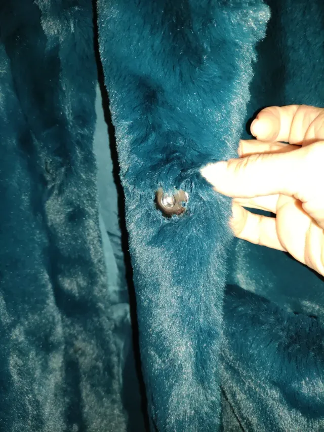 Chaquetón pelo sintético verde mujer