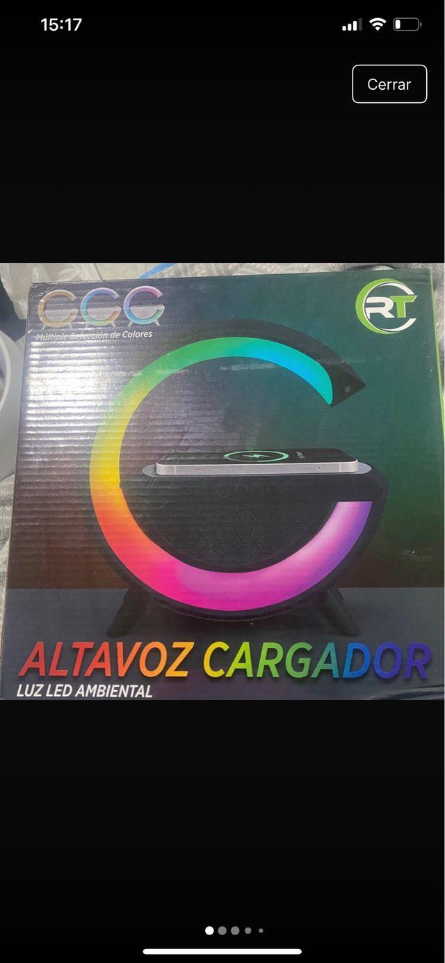 Altavoz Cargador Inalámbrico Luz LED Ambiental