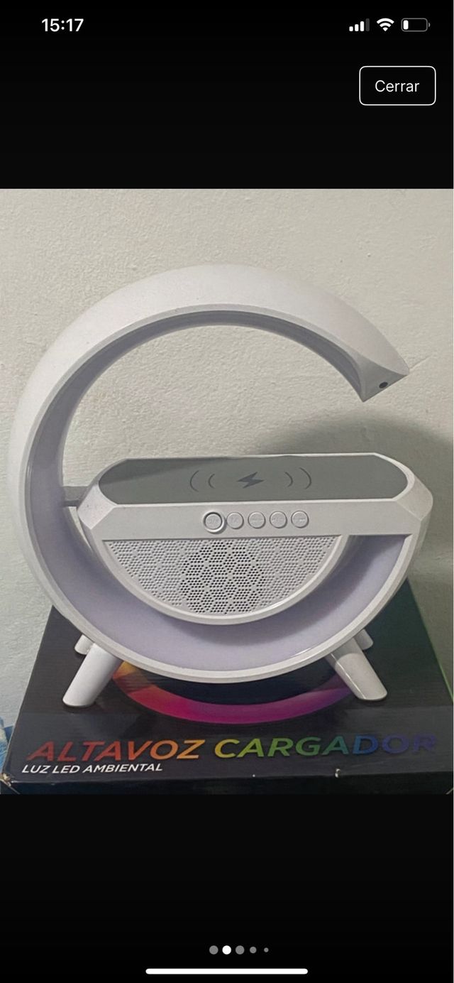 Altavoz Cargador Inalámbrico Luz LED Ambiental