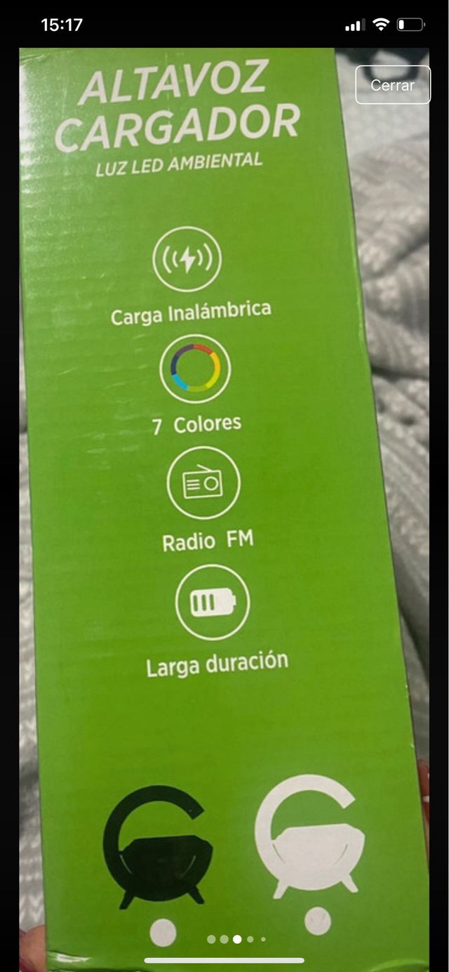 Altavoz Cargador Inalámbrico Luz LED Ambiental