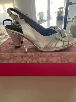 Zapatos Carlos Pla Talla 36 Plata