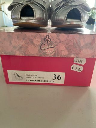 Zapatos Carlos Pla Talla 36 Plata