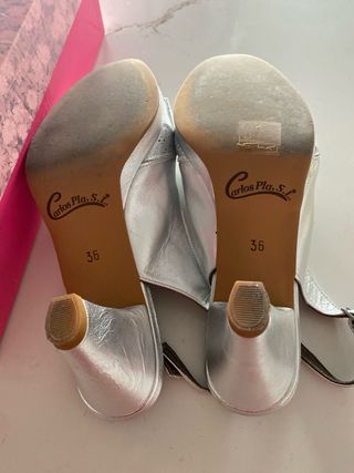 Zapatos Carlos Pla Talla 36 Plata