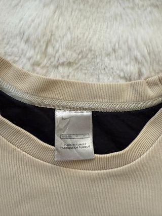 Felpa Nike Beige Logo Ricamato