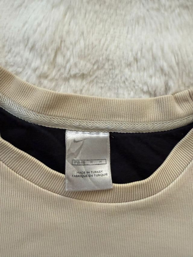 Felpa Nike Beige Logo Ricamato