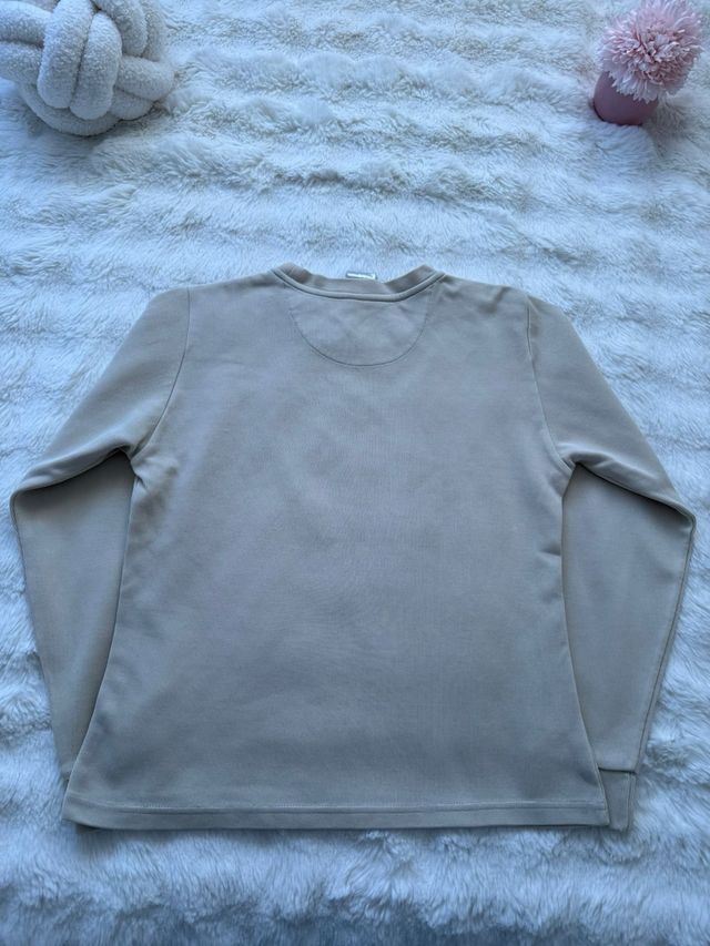 Felpa Nike Beige Logo Ricamato