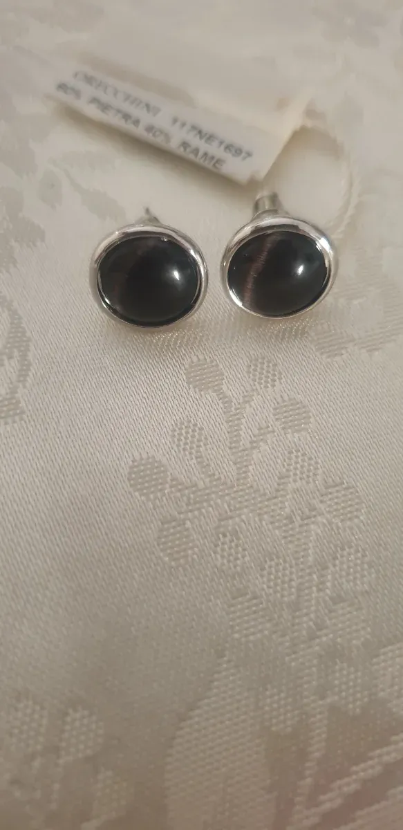 Orecchini ME/WO neri e argento