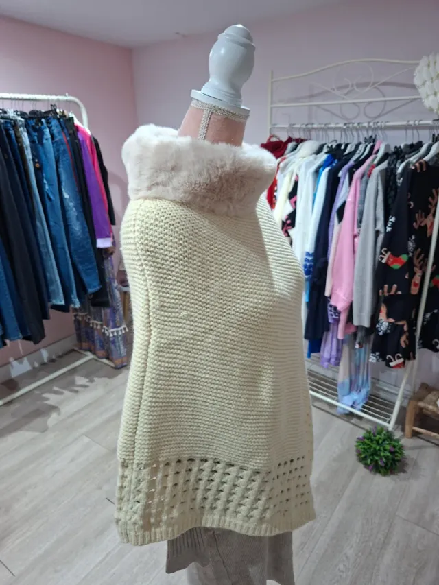 Poncho de punto mujer talla única