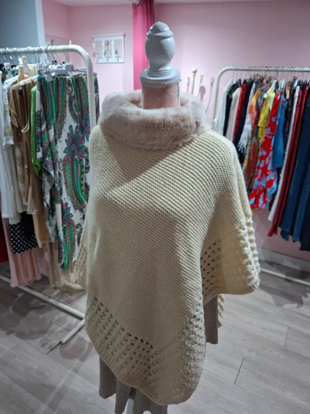 Poncho de punto mujer talla única