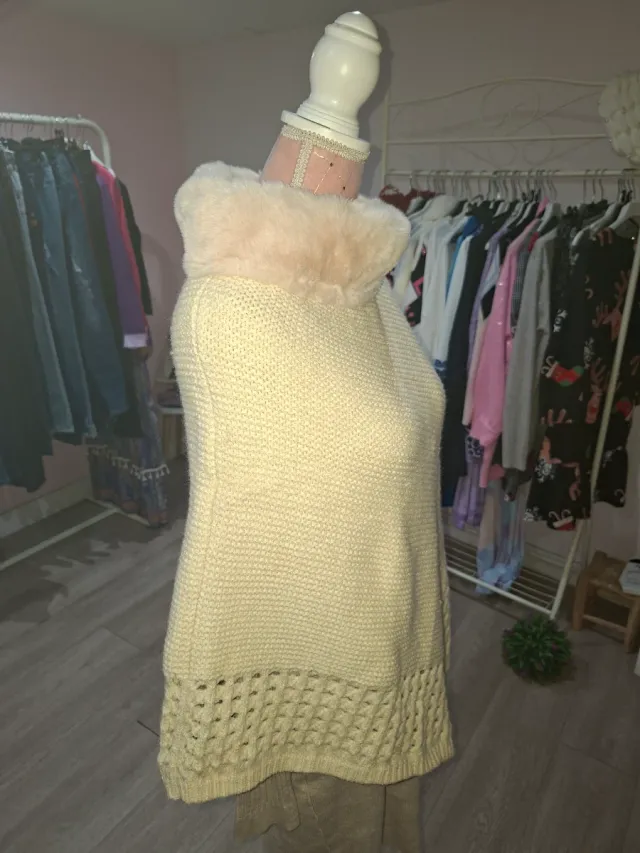 Poncho de punto mujer talla única