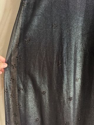 Vestido fiesta mujer elegante negro plateado