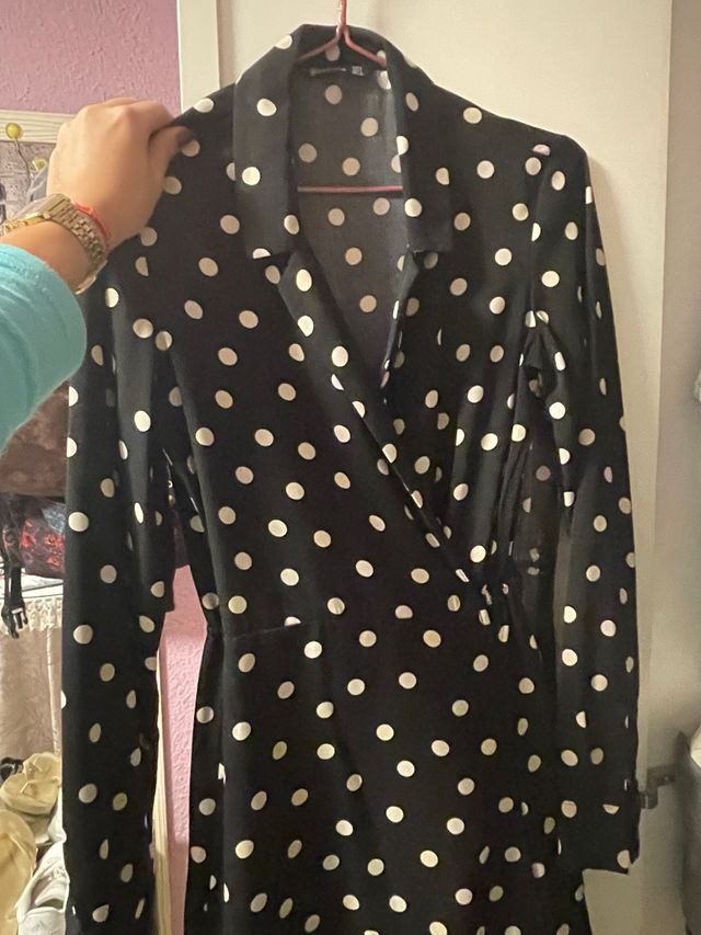 Vestido lunares negro y blanco