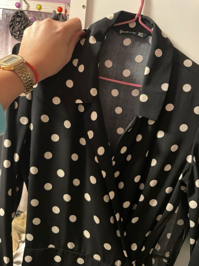 Vestido lunares negro y blanco