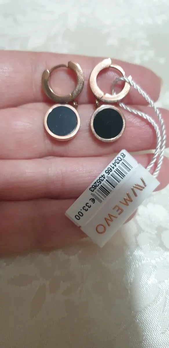 Orecchini MEWO cerchio nero oro