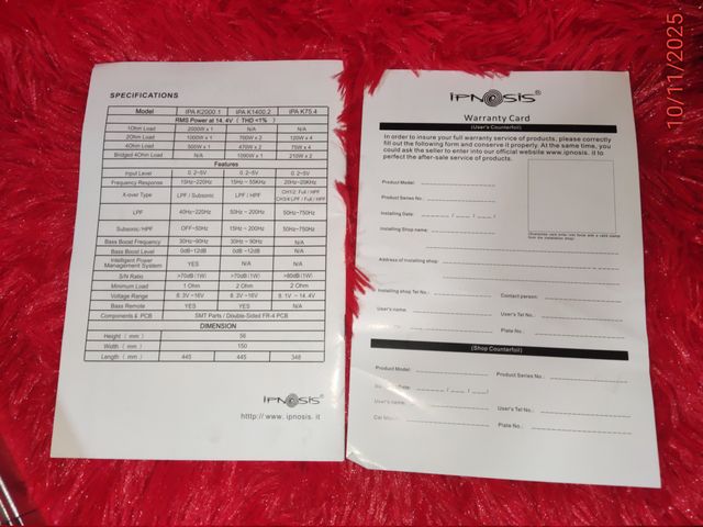 Amplificatore IPNOSIS IPA K75.4 4 Canali