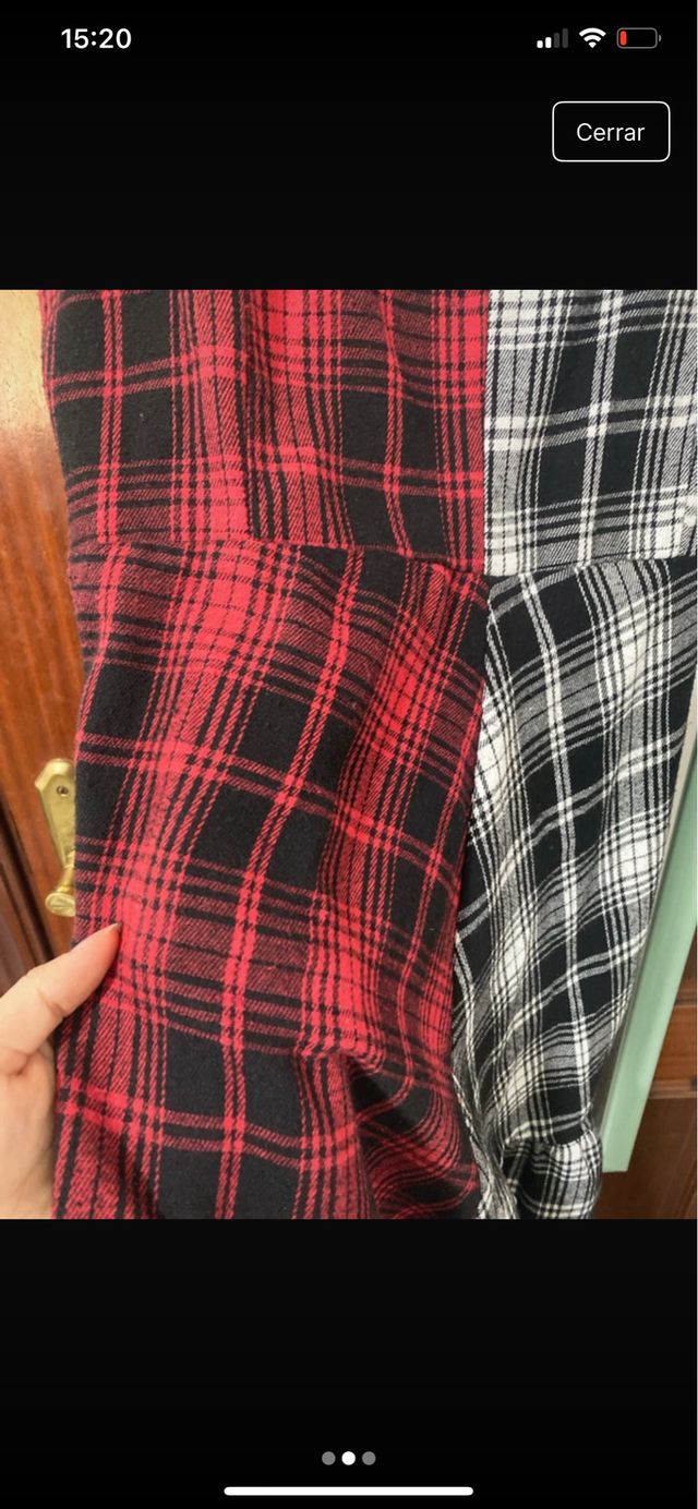 Vestido cuadros rojo y negro