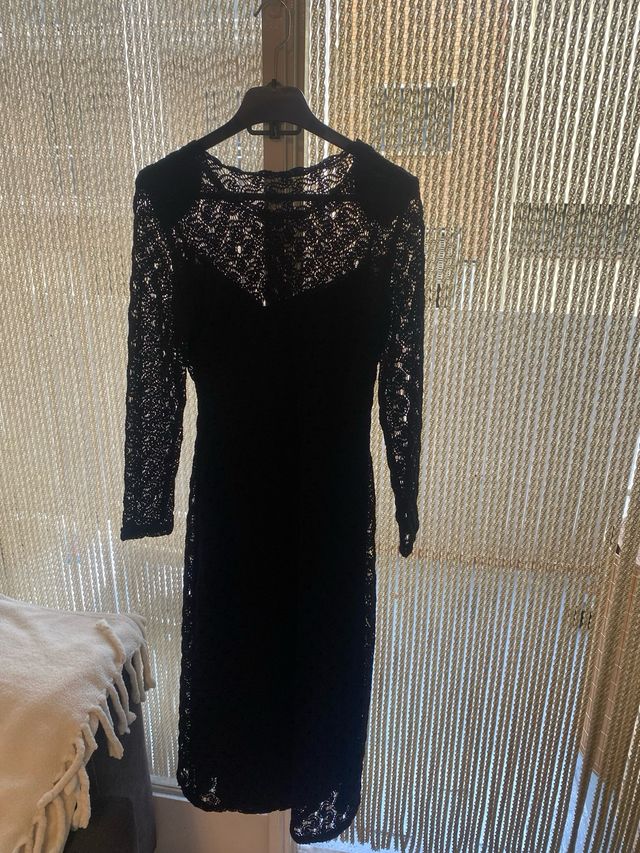 Vestido negro espectacular T-única