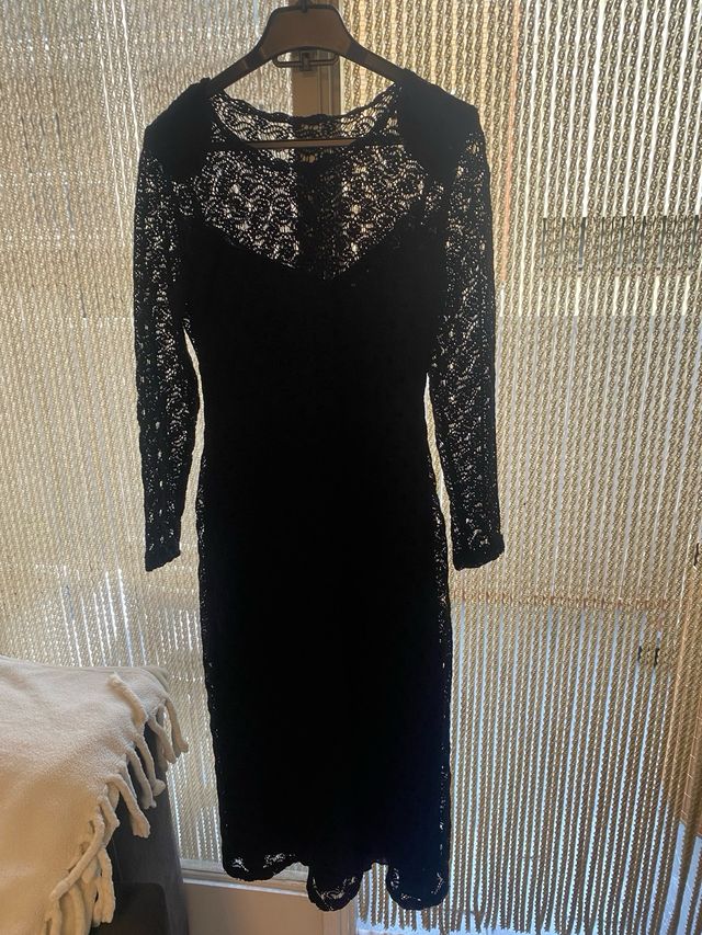 Vestido negro espectacular T-única