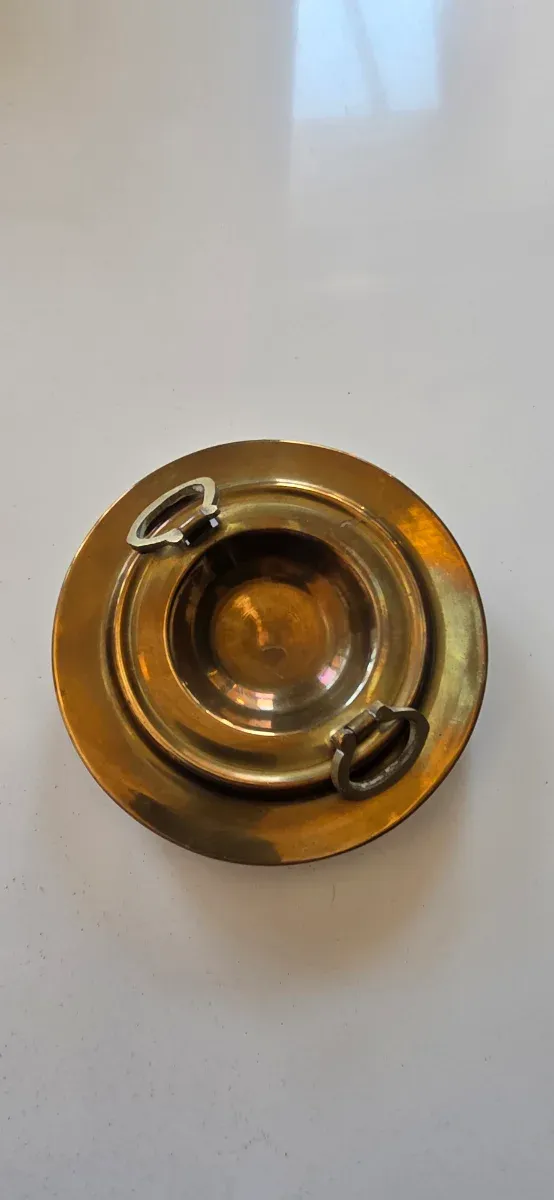 Tapa incensario antiguo bronce con asas