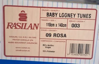 Manta cuna Baby Loony Tunes en rosa
