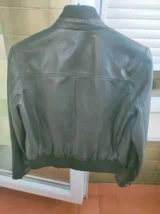 Cazadora cuero EASY WEAR negra, 38