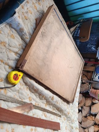 espositore vintage in legno e vetro