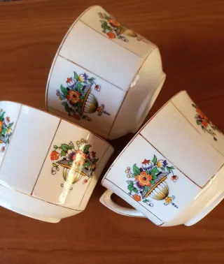 Set 3 Tazze da Tè Epoca Burslem