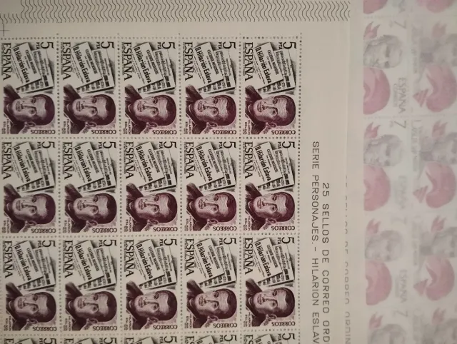 80 Sellos España 5 Pesetas V Centenario