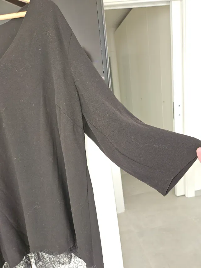 Blusa nera con pizzo taglia XXL