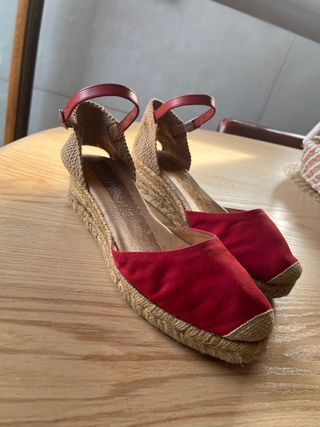 Alpargatas Konp@s Piel Rojas Talla 40