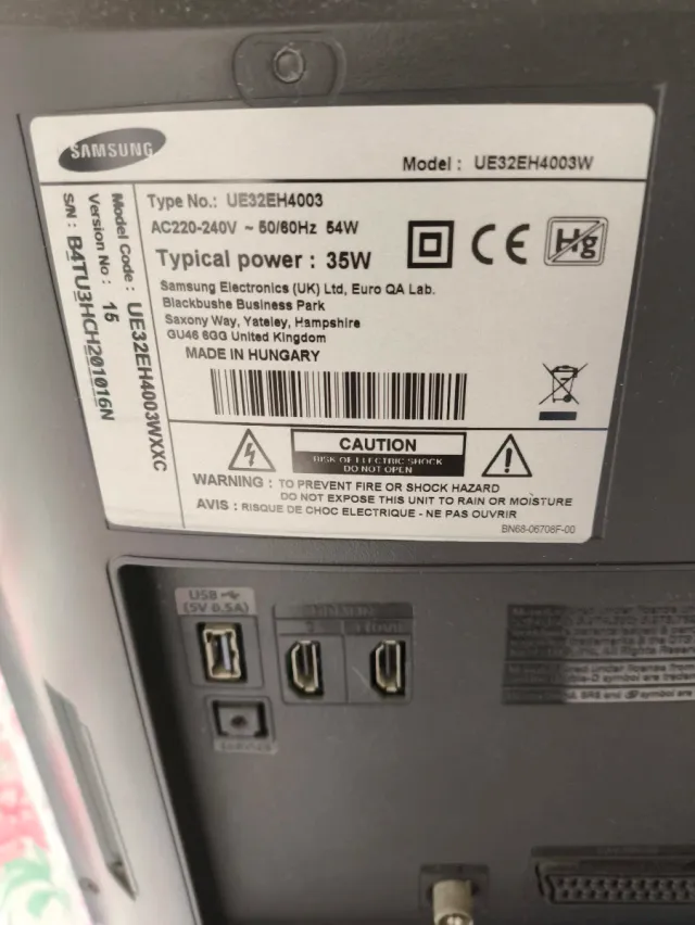 Televisión Samsung 32 Negra