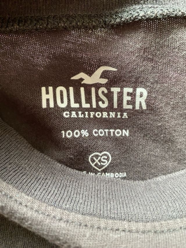 Camiseta Hollister flores marrón mujer
