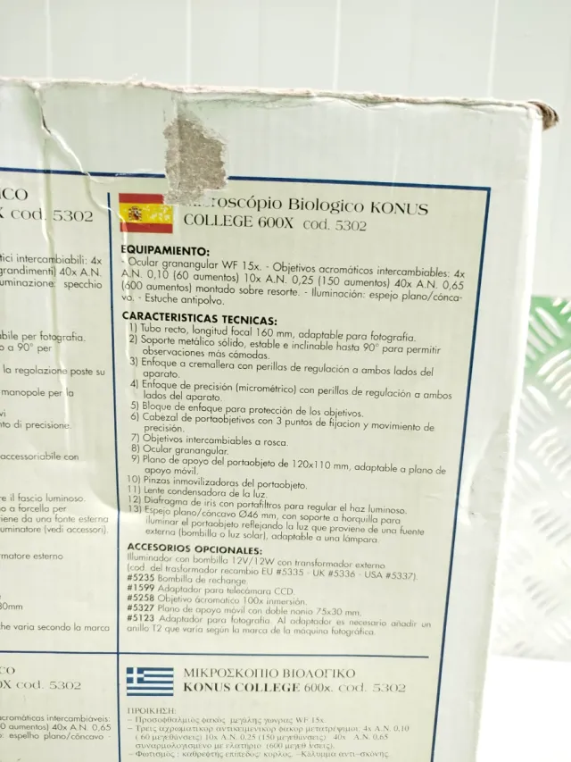 Microscopio KONUS COLLEGE 600X