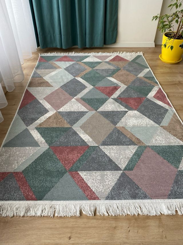 Tappeto in cotone geometria 120x180 cm