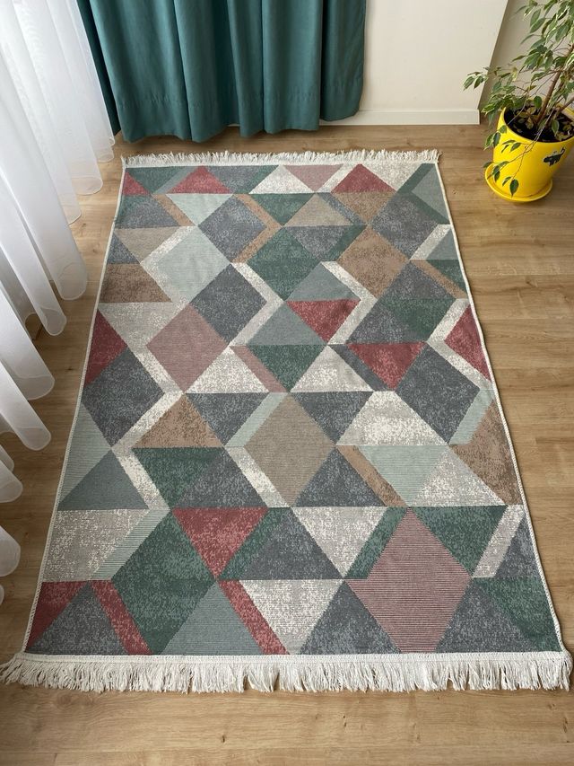 Tappeto in cotone geometria 120x180 cm