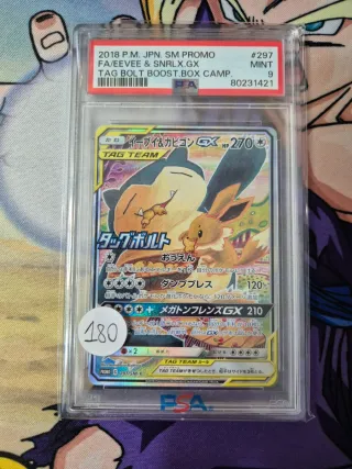 Carta Pokémon Eevee & Snorlax GX 297/SM-P Menta 9
