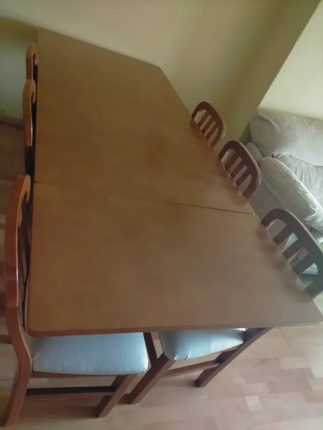 Mesa comedor madera cerezo 1,20m cerrada, 2,20