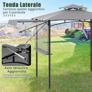 Gazebo per Barbecue, Pergola per BBQ con Tendalino