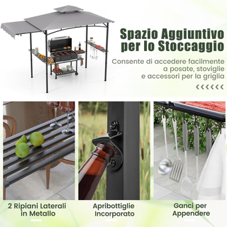 Gazebo per Barbecue, Pergola per BBQ con Tendalino