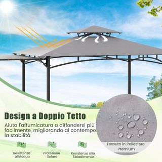 Gazebo per Barbecue, Pergola per BBQ con Tendalino