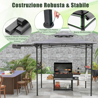 Gazebo per Barbecue, Pergola per BBQ con Tendalino