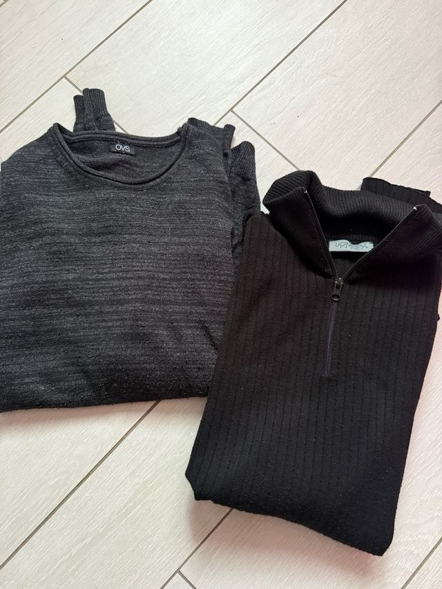 2 maglioni uomo taglia S grigio e nero