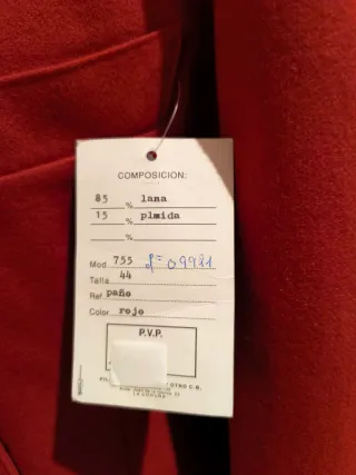 Blazer Lana Rojo Doble Botonadura