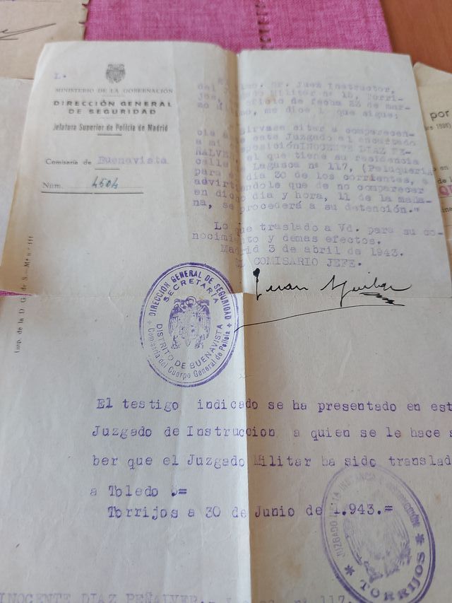 Lote documentos Guerra Civil - Prisionero consejo