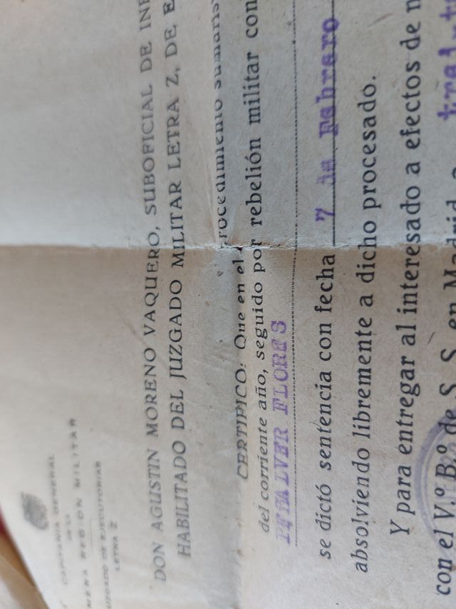 Lote documentos Guerra Civil - Prisionero consejo