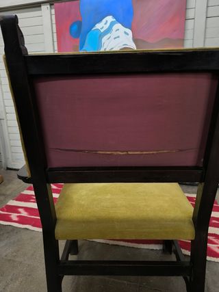 Tronos antiguos de madera. Pareja sillas.