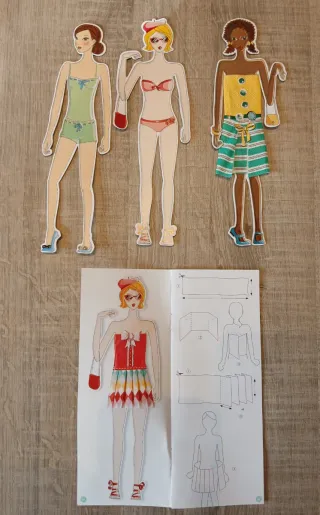 Diseña tu moda con muñecas de cartón y accesorios