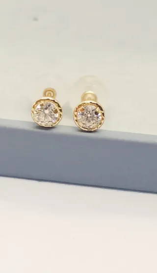 Pendientes Diamantes Naturales y Oro 18k