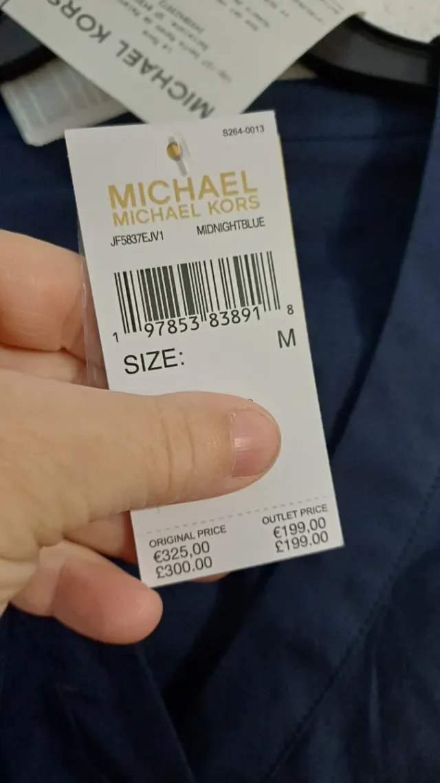 Vestido Michael Kors Azul Botones Cadena Dorada